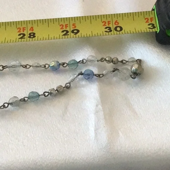 Premier Designs‎ silver chain with crystal beads in shades of blue - Picture 4 of 4